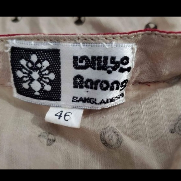 VTG Mens Kurta & Harem Pants Red Beige Traditional Set Size 46 - Picture 6 of 10